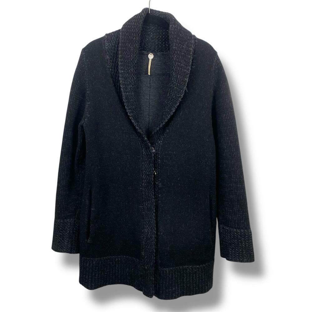 Margaret O’Leary Black Oversized Wool & Cashmere Button-Up Cardigan Sweater - S